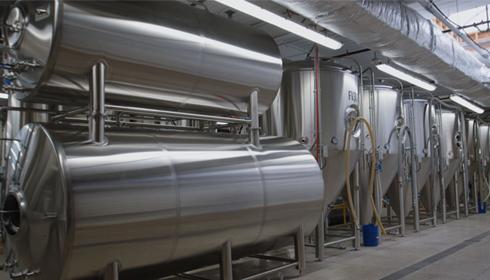 TechniBlend's lauter tanks, fermenters, and brite tanks, all custom-built and fitted specifically for the Narragansett building’s footprint
