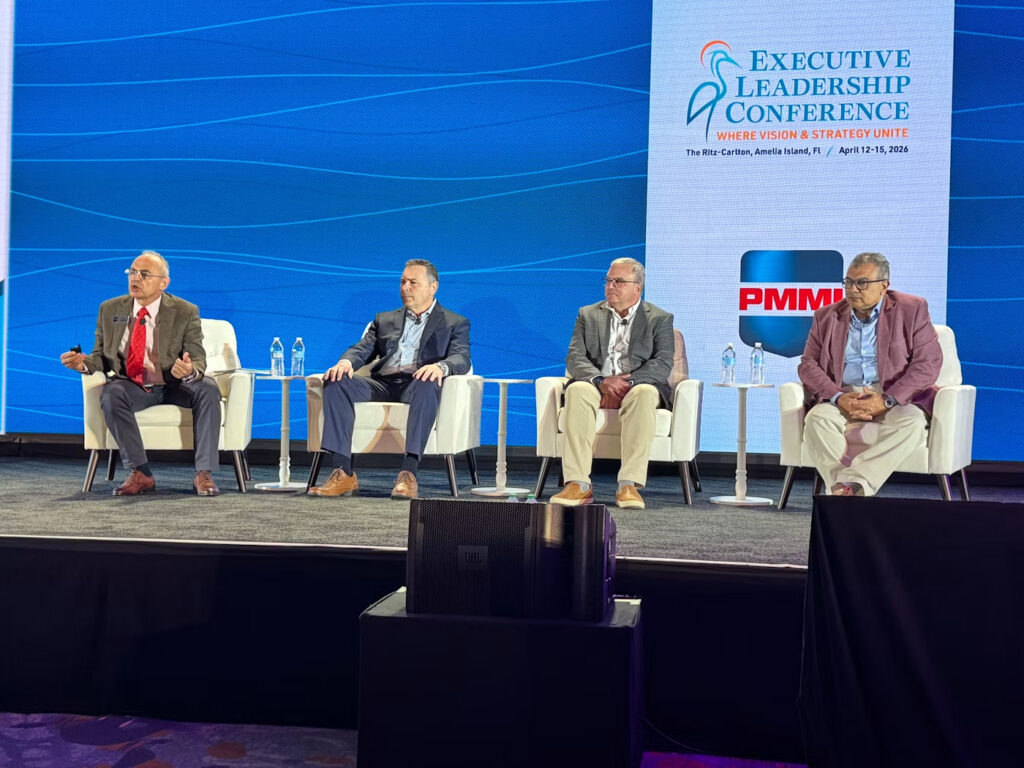 Rob Cartia of ProMach speaks on the PAIRIS AI program panel at PMMI's Executive Leadership Conference